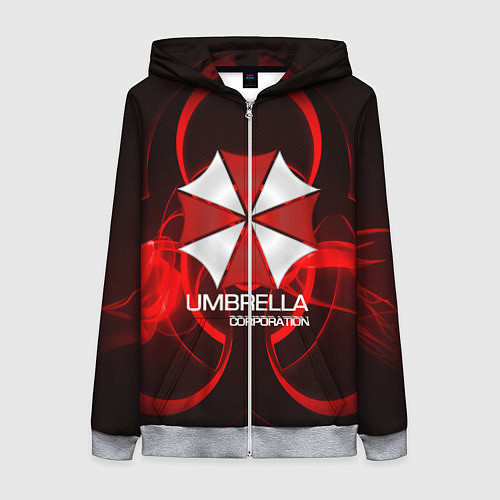 Женская толстовка на молнии Umbrella Corp / 3D-Меланж – фото 1