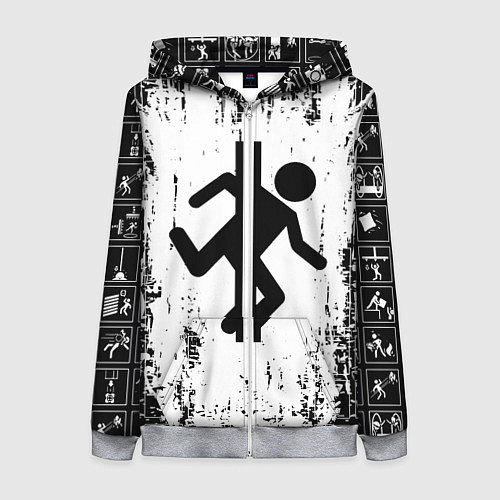 Женская толстовка на молнии PORTAL / 3D-Меланж – фото 1