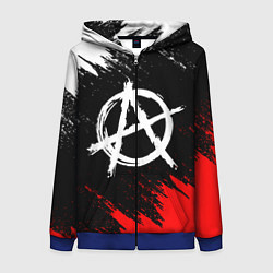 Толстовка на молнии женская АНАРХИЯ, цвет: 3D-синий