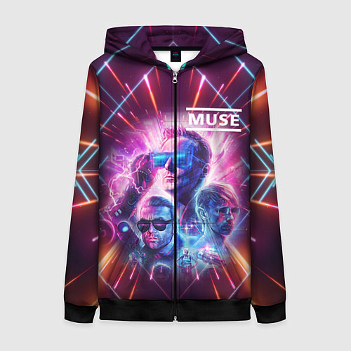 Женская толстовка на молнии Muse / 3D-Черный – фото 1