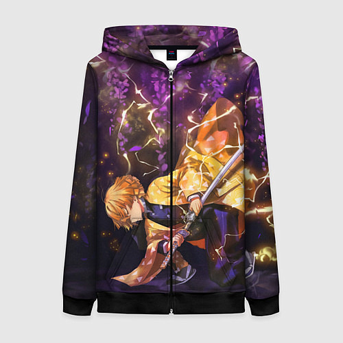 Женская толстовка на молнии KIMETSU NO YAIBA / 3D-Черный – фото 1