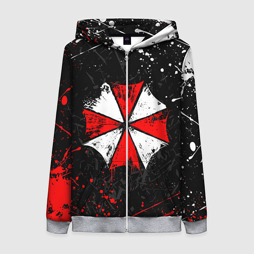 Женская толстовка на молнии RESIDENT EVIL UMBRELLA / 3D-Меланж – фото 1