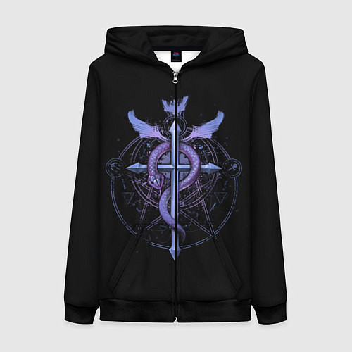 Женская толстовка на молнии Стальной алхимик / 3D-Черный – фото 1