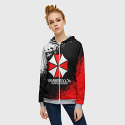 Толстовка на молнии женская RESIDENT EVIL UMBRELLA, цвет: 3D-меланж — фото 2