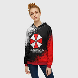 Толстовка на молнии женская RESIDENT EVIL UMBRELLA, цвет: 3D-красный — фото 2