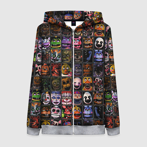 Женская толстовка на молнии Five Nights At Freddy's / 3D-Меланж – фото 1