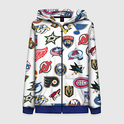 Толстовка на молнии женская Daewoo, цвет: 3D-синий