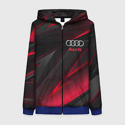 Толстовка на молнии женская AUDI, цвет: 3D-синий