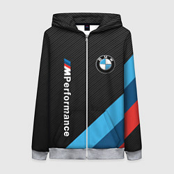 Толстовка на молнии женская BMW M PERFORMANCE, цвет: 3D-меланж