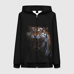 Толстовка на молнии женская Тигр, цвет: 3D-черный