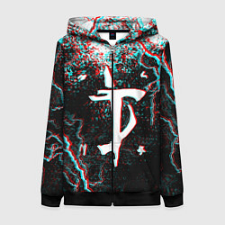 Толстовка на молнии женская DOOM ETERNAL GLITCH, цвет: 3D-черный