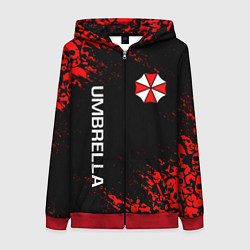 Толстовка на молнии женская UMBRELLA CORP, цвет: 3D-красный