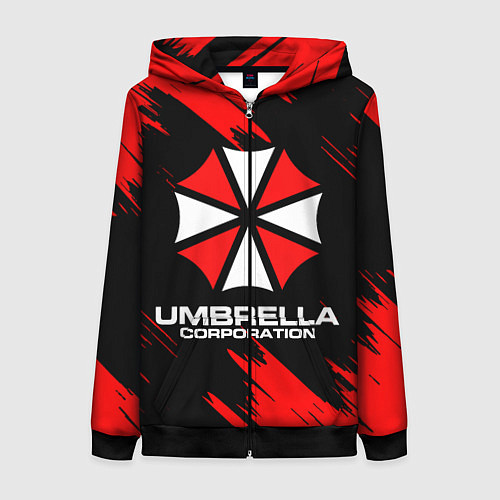Женская толстовка на молнии Umbrella Corporation / 3D-Черный – фото 1