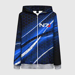 Толстовка на молнии женская MASS EFFECT N7, цвет: 3D-меланж