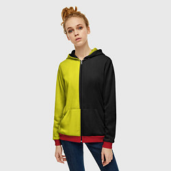 Толстовка на молнии женская BLACK YELLOW, цвет: 3D-красный — фото 2