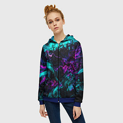 Толстовка на молнии женская ABSTRACT, цвет: 3D-синий — фото 2