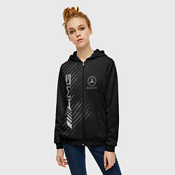 Толстовка на молнии женская MERCEDES, цвет: 3D-черный — фото 2