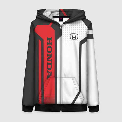 Женская толстовка на молнии Honda Driver team / 3D-Черный – фото 1