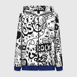 Толстовка на молнии женская Rock, цвет: 3D-синий