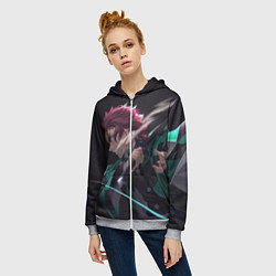 Толстовка на молнии женская KIMETSU NO YAIBA, цвет: 3D-меланж — фото 2