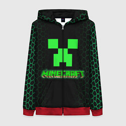 Толстовка на молнии женская Minecraft, цвет: 3D-красный