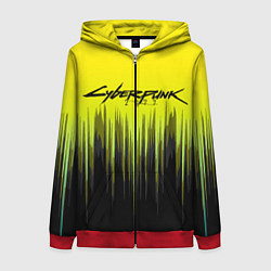 Толстовка на молнии женская CYBERPUNK 2077, цвет: 3D-красный