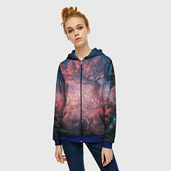 Толстовка на молнии женская Anime art, цвет: 3D-синий — фото 2