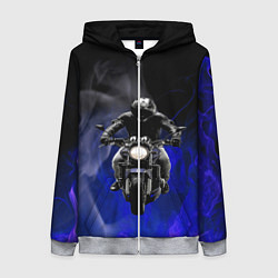 Толстовка на молнии женская МОТОЦИКЛЫ, цвет: 3D-меланж