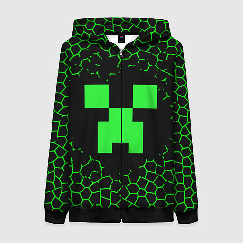 Женская толстовка на молнии Minecraft / 3D-Черный – фото 1
