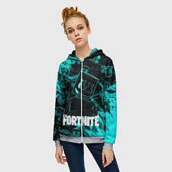 Толстовка на молнии женская Fortnite Marshmello, цвет: 3D-меланж — фото 2
