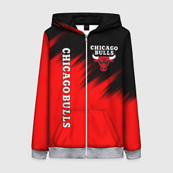 Толстовка на молнии женская CHICAGO BULLS, цвет: 3D-меланж