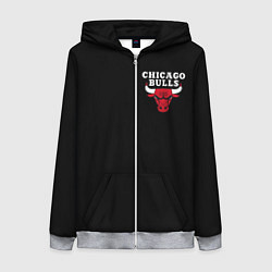 Толстовка на молнии женская CHICAGO BULLS, цвет: 3D-меланж