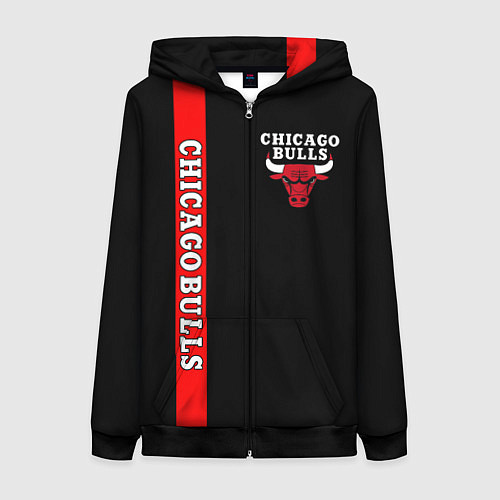 Женская толстовка на молнии CHICAGO BULLS / 3D-Черный – фото 1