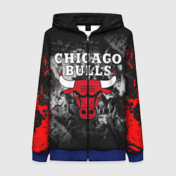 Толстовка на молнии женская CHICAGO BULLS, цвет: 3D-синий