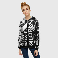 Толстовка на молнии женская Valorant, цвет: 3D-черный — фото 2