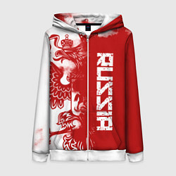 Толстовка на молнии женская Russia, цвет: 3D-белый