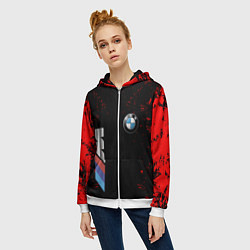 Толстовка на молнии женская BMW, цвет: 3D-белый — фото 2