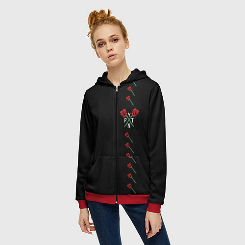 Женская толстовка на молнии Payton Moormeier / 3D-Красный – фото 3