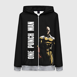 Толстовка на молнии женская One Punch Man, цвет: 3D-меланж