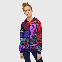 Толстовка на молнии женская Девушка, цвет: 3D-синий — фото 2