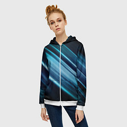 Толстовка на молнии женская GEOMETRY STRIPES, цвет: 3D-белый — фото 2