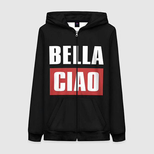 Женская толстовка на молнии Bella Ciao / 3D-Черный – фото 1