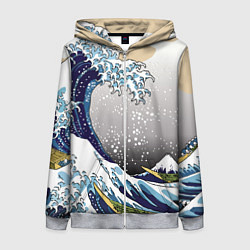 Женская толстовка на молнии The great wave off kanagawa