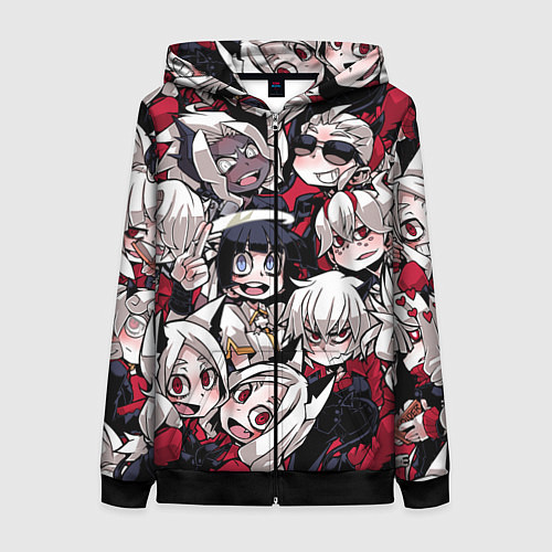 Женская толстовка на молнии Helltaker / 3D-Черный – фото 1