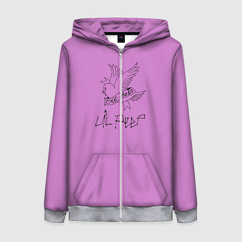 Женская толстовка на молнии Lil peep / 3D-Меланж – фото 1