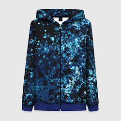 Толстовка на молнии женская Абстракция жидкость, цвет: 3D-синий