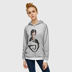 Толстовка на молнии женская Настоящий детектив, цвет: 3D-белый — фото 2