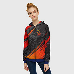 Толстовка на молнии женская Форма для мотокросса FOX, цвет: 3D-синий — фото 2