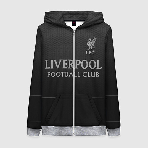 Женская толстовка на молнии LIVERPOOL / 3D-Меланж – фото 1