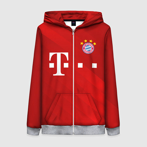 Женская толстовка на молнии FC Bayern Munchen / 3D-Меланж – фото 1